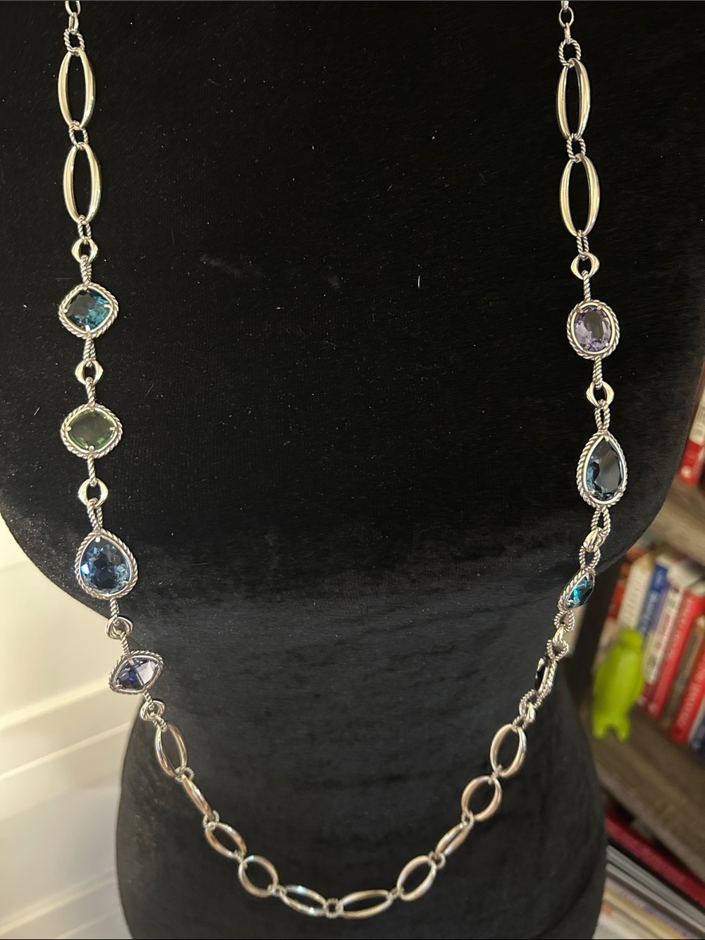 Brighton Silver Multi-Color Long Pendant Necklace. 0125